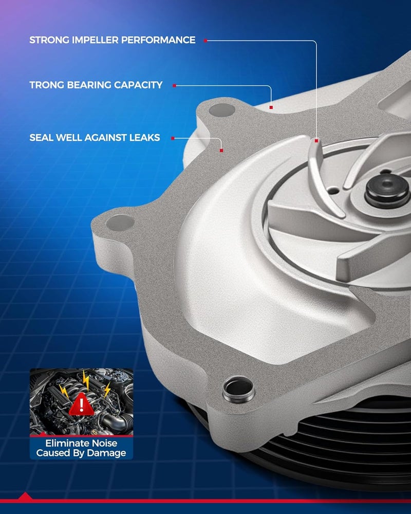 KAX Engine Water Pump Compatible with Ford Focus 2005-2018 Fusion 2010-2020, for Ford Ranger Escape 2009-2019 OE Replacement Water Pumps Kit - Image 5